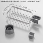 LONIN Sponge Holder Over Faucet Kitchen Sink Caddy Organizer, Stainless Steel Detachable Hanging Faucet Drain Rack for Bathroom, Scrubbers, Soap