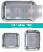 Bligli 2-Pack Kitchen Sink Mat: PVC Eco-Friendly Adjustable Sink Protector | Sink liner Pad | Dish Drying Mats, Easy to Clean & DIY Cut | 15.7 x 11.8 inch (Solid Grey)