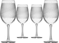 Rolf Glass Cyclone All Purpose Wine Glass | Set of 4 Stemmed 18oz Glasses | Proudly Made in the USA | Large Engraved Tumbler Glasses | Lead-Free Glass