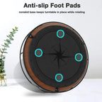 Lazy Susan Turntable Organizer for Cabinet Pantry Kitchen Countertop Refrigerator Cupboard, Pine Wood, 9", Brown