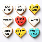 Mini Heart Conversation Cookie Cutter and Stencil Set Bundle Family Love Bakery Cutter Valentine Stencils DIY Bakery for Wedding Holiday and Lover Kids Painting Coloring Pages Comb (Mini Heart)