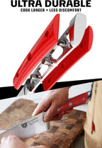DALSTRONG Gladiator Series Elite-18pc Stainless Steel Knife Set with Block-High Carbon German Steel-Acacia Wood Block-Knife Set w/Red Handles-NSF Certified-Men's Valentines Gift