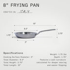 Made In Cookware - 8-Inch Stainless Steel Frying Pan - 5 Ply Stainless Clad - Professional Cookware - Crafted in Italy - Induction Compatible