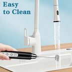Milk Frother Handheld for Coffee, Electric Whisk 3 Speed Adjustable, Drink Mixer with Stainless 3 Whisks, Rechargeable Hand Frother Wand, Foam Maker for Latte Cappuccino Hot Chocolate Egg Black