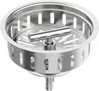 KONE Kitchen Sink Stopper Strainer Replacement for Standard 3-1/2 Inch Spin and Seal Drains with Threaded Stopper Function, Stainless Steel Sink Strainer, Twist Lock Basket Strainer Replacement
