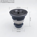 3-1/2-Inch Kitchen Sink Drain Strainer Assembly Kit Black, GZILA Deep Waste Basket Strainer with Sealing Lid Sink Stopper, 304 Stainless Steel