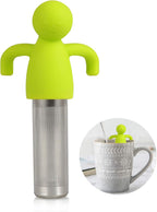 Tea Infuser for Loose Tea Extra Fine Mesh Tea Steeper with Cute Design Tea Strainer Ball with Silicone Handle for Tea Cup Mug, Stainless steel Green