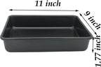 Small Baking Pans 11x9 Inch 2Pcs Mini Cookie Sheets Toaster Oven Tray Nonstick Thicken Brushed Carbon Steel No Warp Magnetic 1 to 2 Person Bakeware by HYTK