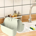 Sponge Holder for Kitchen Sink, Silicone Sink Saddle Caddy Organizer Rack, Sponges Holder Over Faucet, Hanging Kitchen Organizer Accessories Rack Basket Beige