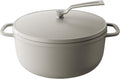 Vermicular Oven Pot 2.0 | Lightweight Enameled Cast Iron Pot | 26cm (5.9 Qt) | Non-Toxic | Induction-compatible | Dutch Oven | Made in Japan | Matte Linen Beige