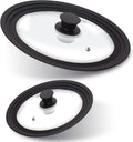 Anaeat Silicone Universal Lid for Pots, Pans and Skillets - Tempered Glass Covered with Heat Resistant Silicone Rim Fits All 6" to 11" Diameter Cookware -Easy to Use Replacement Frying Pan Cover