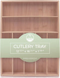 PALM NAKI Silverware Organizer Premium Bamboo Cutlery Organizer Tray - Kitchen Drawer Organizer for Silverware, Utensils - Flatware Organizers - Kitchen Organization (Natural Classic, 7 Slots)