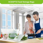 100% Compostable Large Gallon Zip Bag | ECO-Friendly Food Storage Bags | Freezer Bag | Plant-Based BPA-free | Seal well for Fruit,Food and Snack (1, Large)