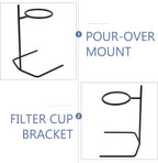 Housoutil Stainless Steel Coffee Dripper Stand Stand Coffee Station Filter Holder Maker Stainless Steel Rack - Black