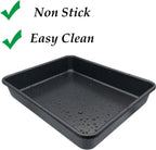 Small Baking Pans 11x9 Inch 2Pcs Mini Cookie Sheets Toaster Oven Tray Nonstick Thicken Brushed Carbon Steel No Warp Magnetic 1 to 2 Person Bakeware by HYTK