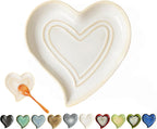 Ceramic Spoon Rest for Stove Top, Heart Cute Spoon Rest for Kitchen Counter, Cooking Spoon Holder for Kitchen Counter, Utensil Rest Spatula Rest Ladle Holder Tong Rest (Retro White)