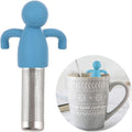 Leden Tea Infuser Cute Tea Strainer for Loose Tea Fine Mesh Stainless Steel Tea Ball Steeper & Diffuser with Silicone Lid for Tea Cup & Mug, with Cleaning Brush Blue