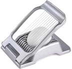 Egg Slicer for Hard Boiled Eggs, Heavy Duty Metal Stainless Steel Aluminum Alloy Egg Cutter for Egg Strawberry Mushroom Hot Dog Soft Fruit Kitchen Tool (Silver)