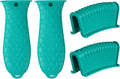 4 Pcs Non-Slip Silicone Hot Handle Holder & Assist Grips, Potholder for Cast Iron Skillets, Heat Resistant Handle Cover Sleeve for Frying Pans, Casserole, Cookware Handles, Lake Blue