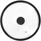 Silicon Glass Lid for Pot,Pan,Skillet Fits 12"(30CM) Cookware Silicon lid Dishwasher Safe, Replacement Lid Vented Tempered Glass with Heat Resistant Silicone Rim By HR Huare Technology, Black,1 Pack
