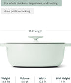 Caraway Enameled Cast Iron Dutch Oven - 8qt Dutch Oven With Lid - 3 Layer Enamel Coating - No Seasoning Required - Compatible With All Stovetops - Oven Safe - No Forever Chemicals - Light Mist