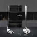 KEAWELL Premium 11" Verona Ladle, 18/10 Stainless Steel, Heavy-Duty with Deep Bowl, High-Polished Finish, Ergonomic Handle for Smooth Pouring, Dishwasher Safe (1, 11" Soup Ladle)