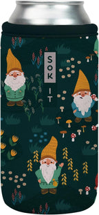 Sok It CanSok Sleeve for Beer & Soda Insulated Neoprene Cover (Rollin' with my Gnomies, 16oz Can Sleeve)