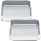 Caraway 9” Square Pan Duo - Non-Stick Ceramic Coating - Free From Forever Chemicals - Cake Pan Perfect for Brownies, Lemon Bars, & More - White