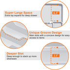 Expandable Silverware Drawer Organizer BPA Free Cutlery Organizer Small Utensil Organizer for Kitchen Drawers Adjustable Spoons Forks Knives Storage Divider, Gray