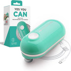 Kitchen Mama Mini Plus Rechargeable Electric Can Opener: USB-C Charging, Hands-Free, Auto Stop, Compact, Cordless, Smooth Edge - Perfect for Seniors with Arthritis, Home, and Travel (Teal)