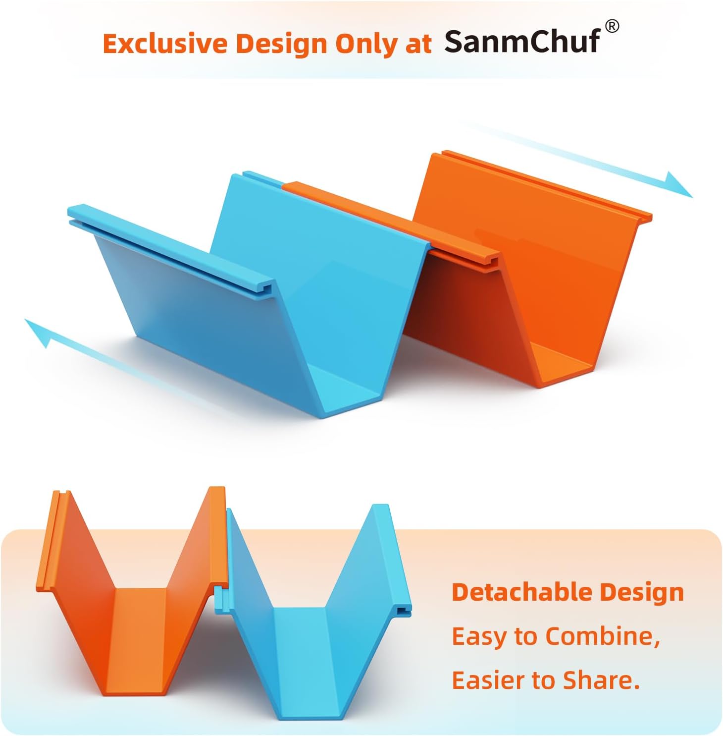 Colorful Taco Holder Set – Set of 6 with 2 Sauce Cups, Connectable & Stackable Plastic Taco Stands, Microwave & Dishwasher Safe, Great for Family Meals & Taco Nights
