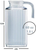 Fridge Pitcher – 60 OZ. Glass Water Fridge Pitcher with Lid By Home Essentials & Beyond Practical and Easy to use Fridge Pitcher Great for Lemonade, Iced Tea, Milk, Cocktails and more Beverages.