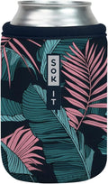 Sok It CanSok Sleeve for Beer & Soda Insulated Neoprene Cover (Midnight Tropics, 12oz Can Sleeve)