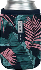 Sok It CanSok Sleeve for Beer & Soda Insulated Neoprene Cover (Midnight Tropics, 12oz Can Sleeve)