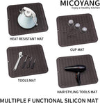 Silicone Dish Drying Mat for Multiple Usage,Easy clean,Eco-friendly,Heat-resistant Silicone Mat for Kitchen Counter or Sink,Refrigerator or Drawer Liner Coffee XL 18 inches x 16 inches