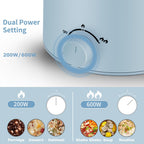 Topwit Hot Pot Electric with Steamer, 1.6L Ramen Cooker, Electric Pot for Pasta, Shabu-Shabu, Oatmeal, Soup and Egg, Portable Cooker with Dual Power Control, Dorm Room Essentials, Blue