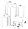 Compatible 4" x 2" Direct Thermal Labels Replacement for Barcodes Postage Address Shipping Compatible with Rollo & Zebra Desktop Printers Adhesive & Perforated (12 Rolls, 750 Labels/Roll)