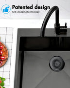 Sink Drain Strainer, Reversible Mesh Sink Strainer with 304 Stainless Steel, Wokdada Revolutionary Anti-Rust Kitchen Sink Drain Strainer for Garbage Disposal Food Catcher (Black)