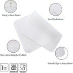 Silicone Dish Drying Mat for Multiple Usage,Easy clean,Eco-friendly,Heat-resistant Silicone Mat for Kitchen Counter or Sink,Refrigerator or Drawer Liner White 3XL 28 inches x 18 inches