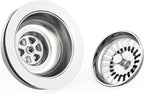 KONE Sink Drain Assembly, Kitchen Sink Drain Strainer Kit with Removable Strainer Basket Stopper, Universal fit USA Home/Commercial 3-1/2 Inch Standard Sink Drain Hole (Polish)