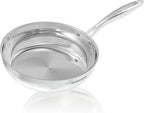 Sunhouse 8 Inch 18/10 Chef Series Stainless Steel Frying Pan, Tri-Ply Stainless Steel Construction, PFOA-FREE, Stay-Cool Handle, Induction Compatible