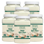 Pride of India - PACK of 6 - White Rice Flour 1 lbs (454 gm) Mild Slightly Sweet Neutral Taste Freshly Milled in Small Batches | Used for Cooking Baking Coating Thickening Pancakes Noodles Pudding