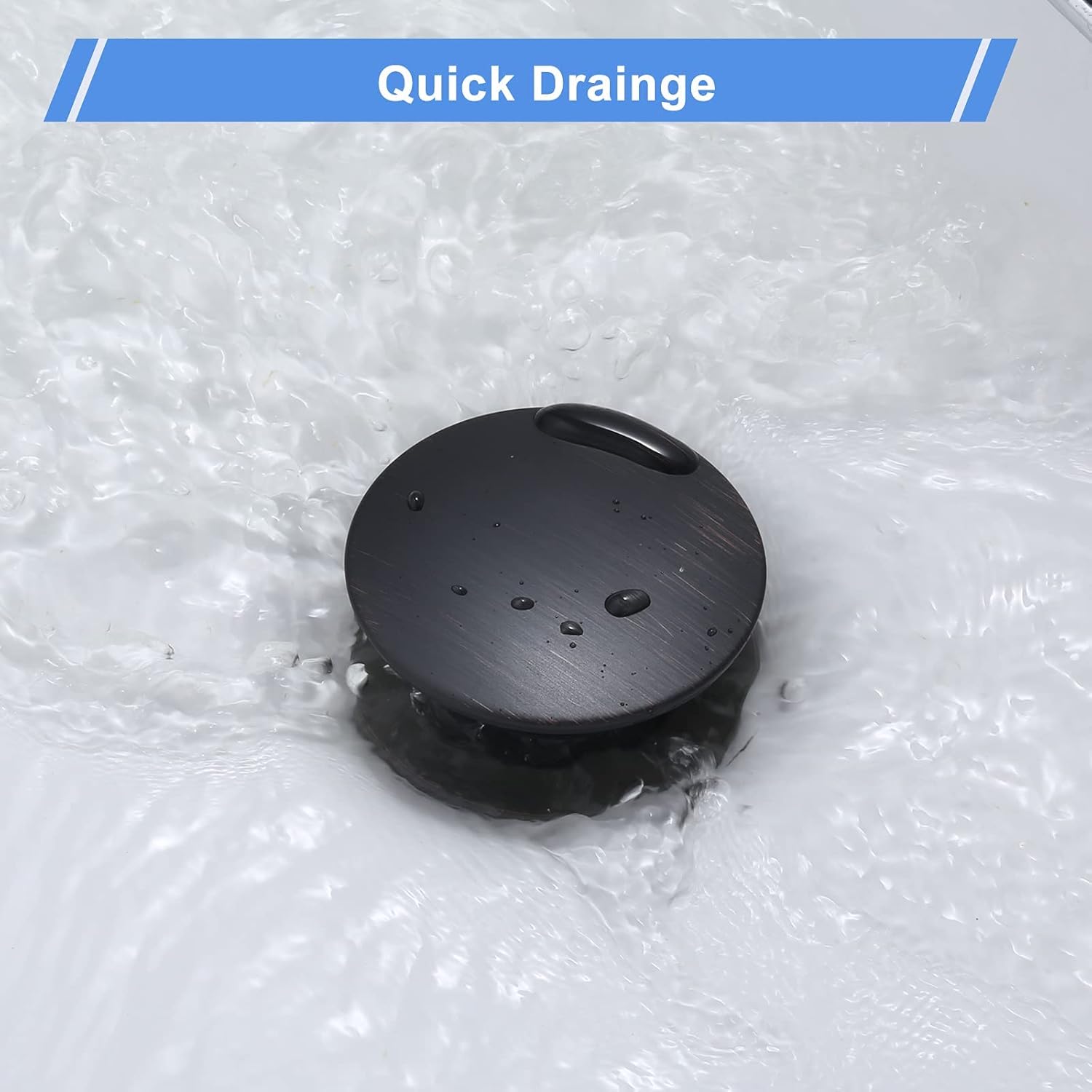 Pop Up Drain for Bathroom Sink, ARCORA Oil Rubbed Bronze Vessel Sink Drain with Overflow, Pop Up Bathroom Sink Stopper