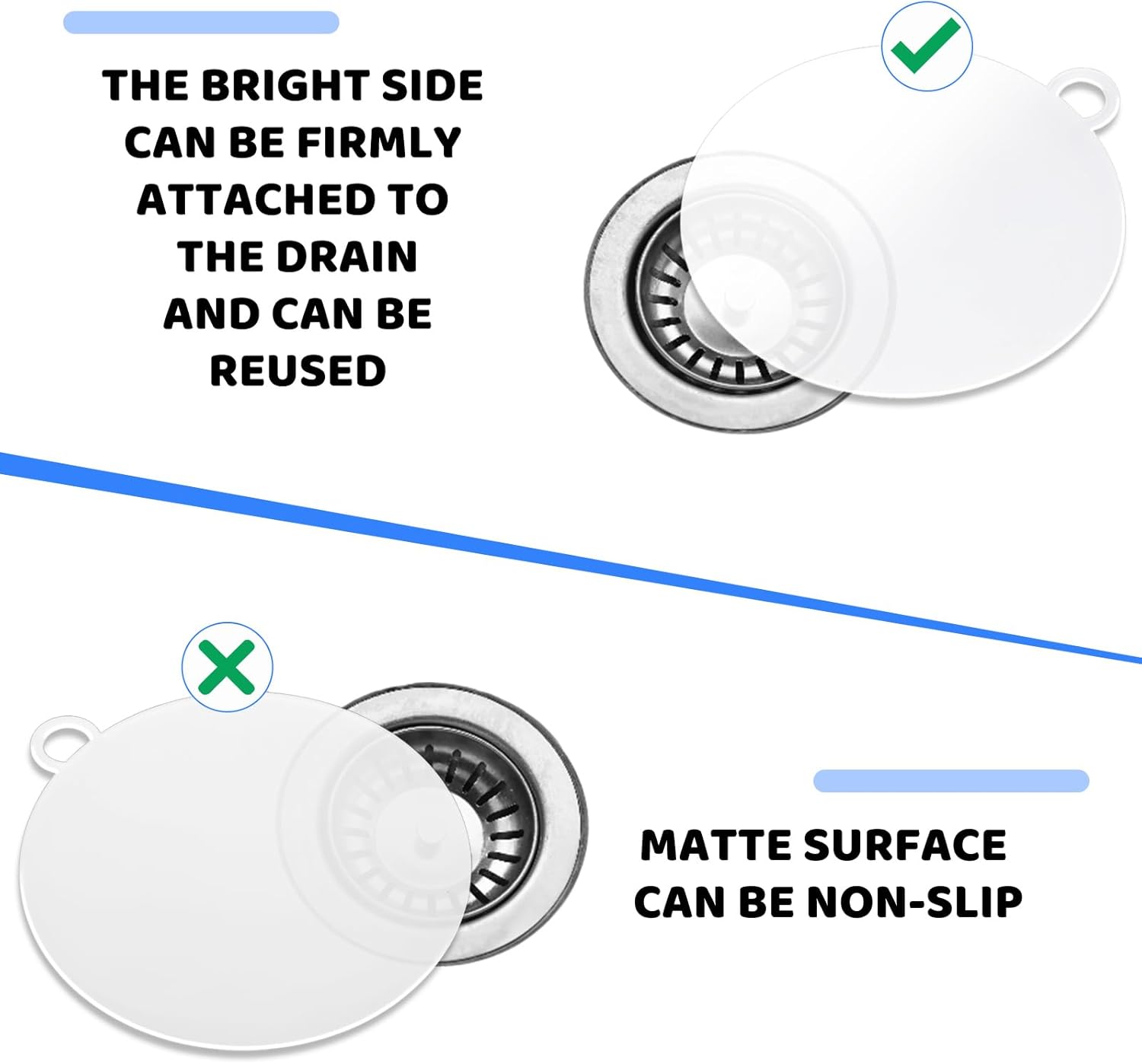 Yinkin 6 Pcs Drain Covers to Keep Bugs Out Silicone Shower Floor Tub Stoppers Bathtub Drain Stoppers Sewer Anti-Odor Mats Deodorizing Plugs for Bathroom(6 x 6 Inch,Round,White)