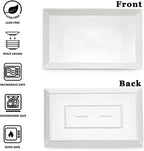 MIECOO Large Serving Platters, 18.5" x 11.5" White Serving Trays Set, Rectangular Porcelain Plates for Party, Wedding, Birthday, Entertaining, Food, Appetizer, Fruit, Sushi, Dessert, Set of 2