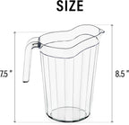 DecorRack 2 Pack - 75 oz Polycarbonate Plastic Pitcher Beverage Dispenser with Pour Spout Shatterproof Catering and Restaurant Serveware for Cold Drinks, Water, Lemonade, Beer, and Sangria (2 Pack)