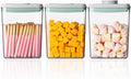 Ankou Pop Airtight Food Storage Containers with Lids- 3 Pcs Stackable One Button Opening Food Containers, Kitchen Pantry Storage Containers for Snacks Candy Salt Herbs Spices BPA-Free (1.2 QT * 3)