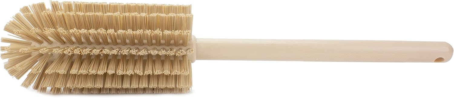 SPARTA Scrub Brush Bottle Brush, Dishwasher Safe Brush with Hanging Hole for Cleaning, Plastic, 16 Inches, Tan