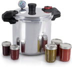 T-fal Pressure Cooker Aluminum Pressure Canner, 22 Quart, 3 PSI Settings, Cookware, Pots and Pans, Large Capacity, Cooling Racks, Recipe Booket, Canning Vegetables, Meats, Poultry, Seafood, Silver