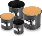 4Pcs Premium Springform Pan Nonstick - Cheesecake Pan With Removable Bottom - No Need For Parchment Paper - Spring Form For Baking - Leak-Proof Cake Pan (Black)
